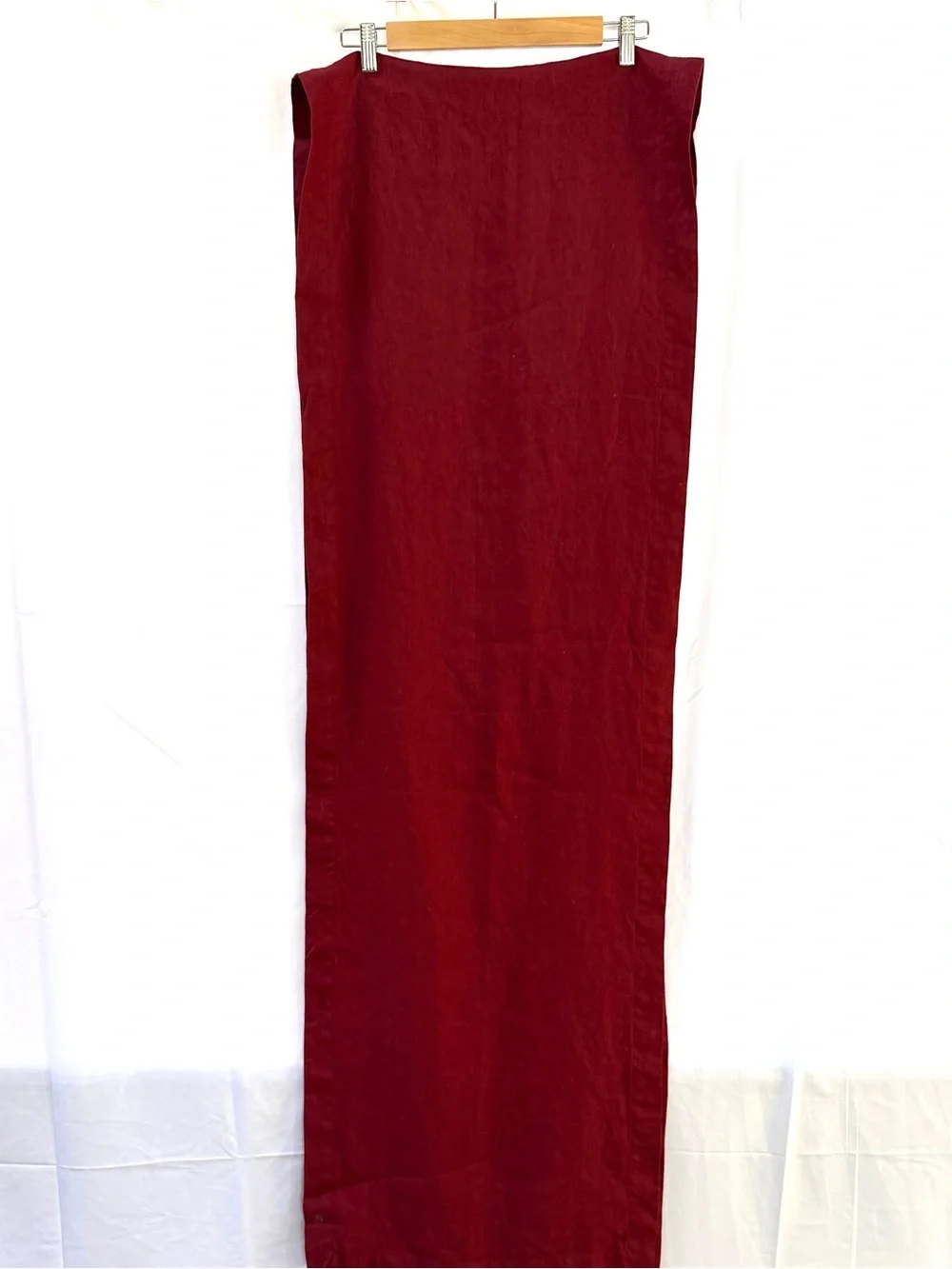 Crate & Barrel Linen Table Runner, Russet Red
